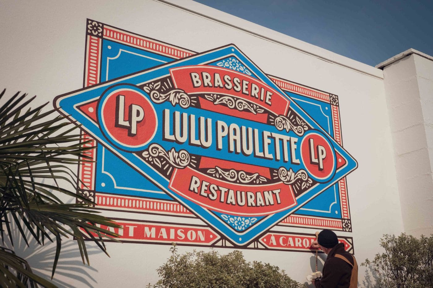 brasserie lulu paulette peinture sur mur grand format gesret